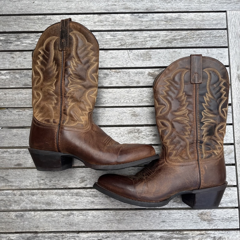 Laredo Boots 68452 Brown Leather Western Cowboy Men's Sz 8.5D
